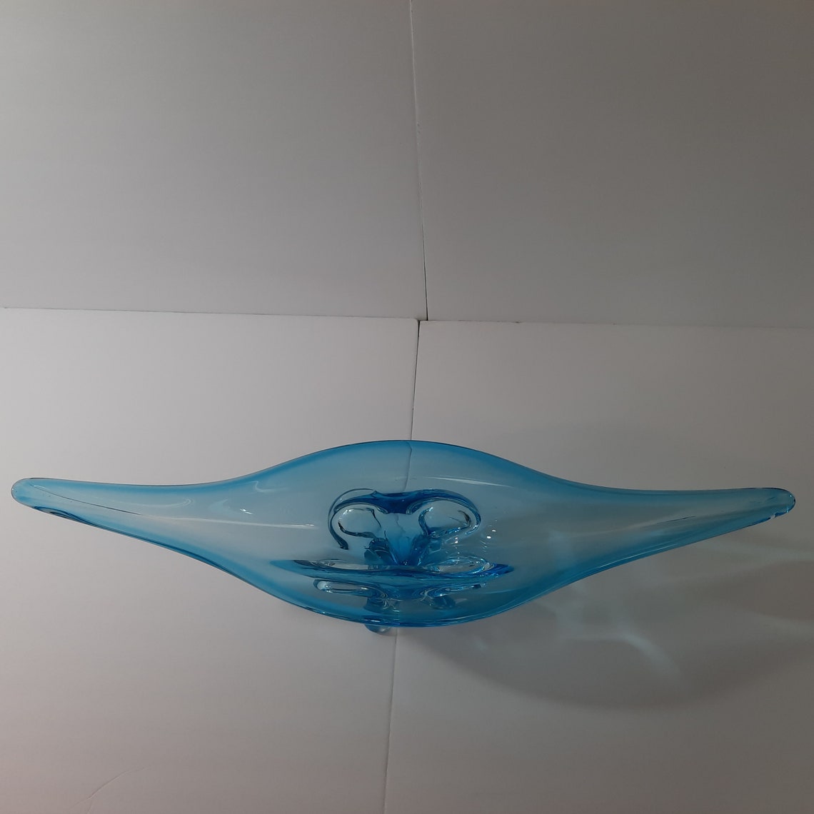 Vintage Canadian EDAG Hand Blown Art Blue Glass Gondola Style Etsy