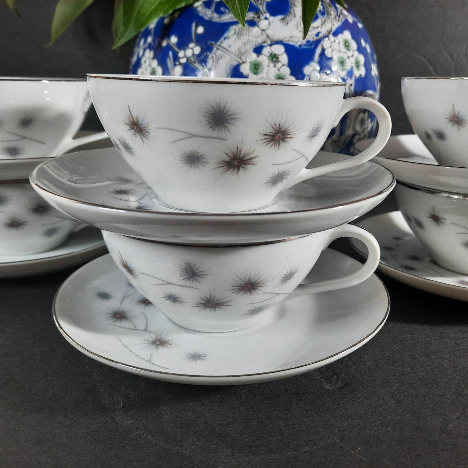 Vintage Creative Fine China Coffee Cups and Saucers Set of Etsy