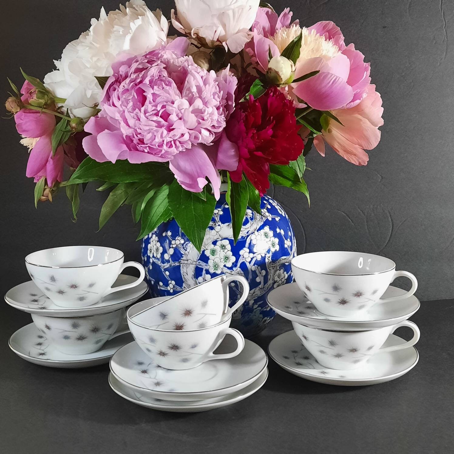 Vintage Creative Fine China Coffee Cups and Saucers Set of Etsy