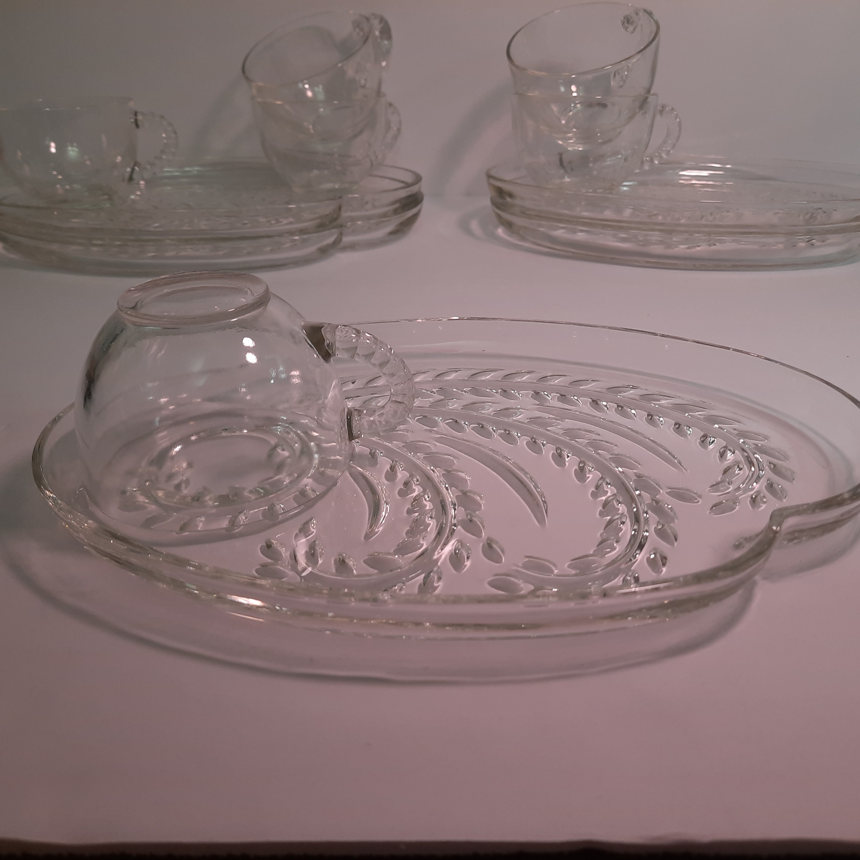 Vintage Hospitality Snack Set Producto de la Federal Glass Co. Etsy España