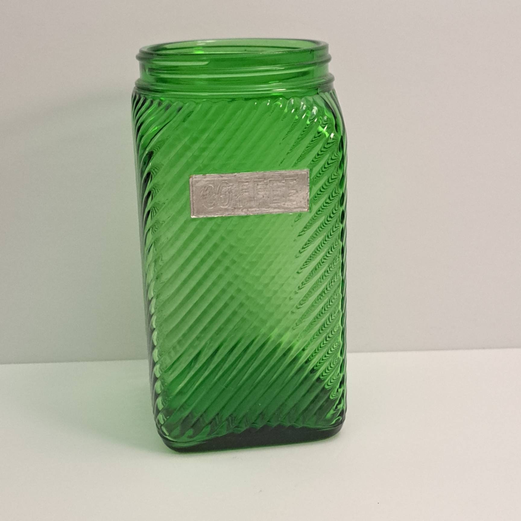 Recycled Green Glass Canister, Tanzanian