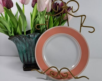 Salad Plate Rondelet Peach White Background by FITZ & FLOYD
