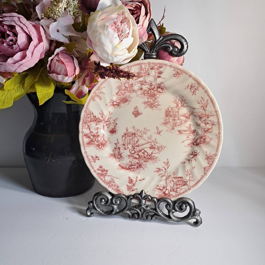 Pink Transferware, Dinner Plate, 10 Half Inches, Queens, Made in ...