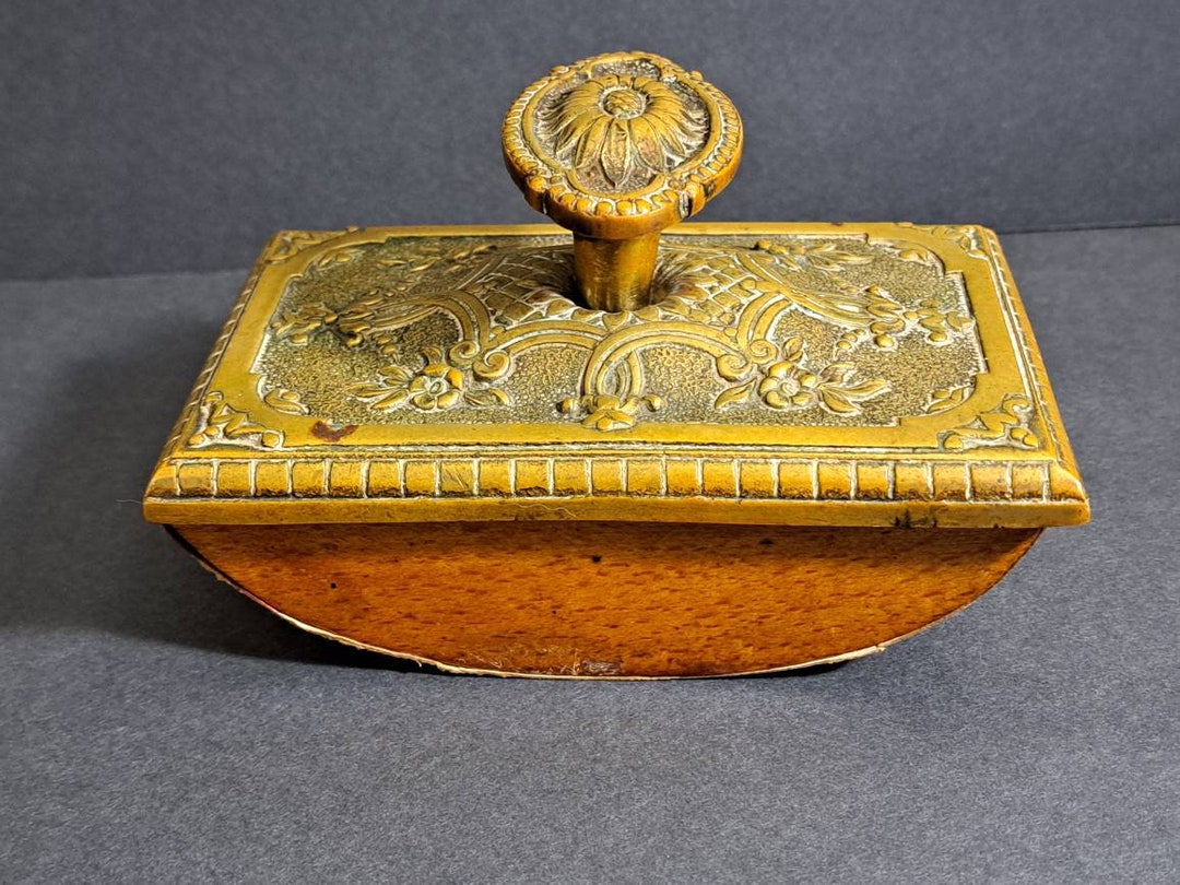 Antique Ink Blotter Solid Brass J.H Depose Number 114 Wood Etsy