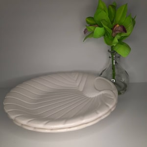 Sanor German Sea Shell Plate, Made in Portugal, Salad Plates, Serving Plates, White Ceramics, Sea Shell Shape Plates,