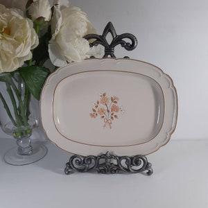 Vintage Cordella Burnet Stoneware Serving Platter, Hand Decorated, Dishwasher, Microwave, Freezer and Oven Safe, Made In Japan