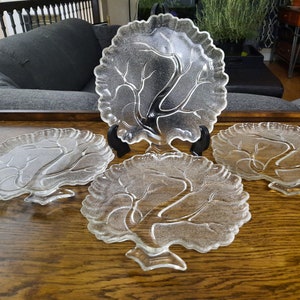 Vintage Hazel Atlas, Apple Orchid, Luncheon Plates, Vintage Luncheon Plates, Vintage Hazel Atlas Plates, Tree Shaped Glass Plates