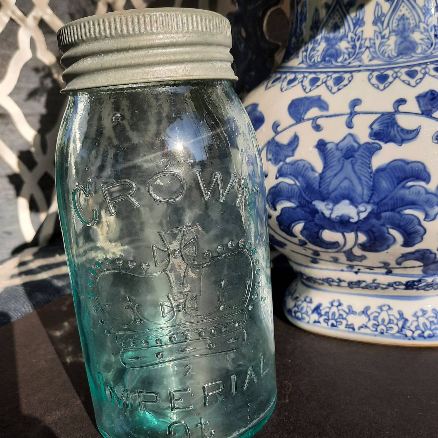 Antique Crown Imperial 1 Quart Canning Jar With Glass Lid and Etsy Canada
