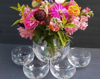 Vintage Solaria Glass Bowl Set Made In Turkey and Exported from Italy.