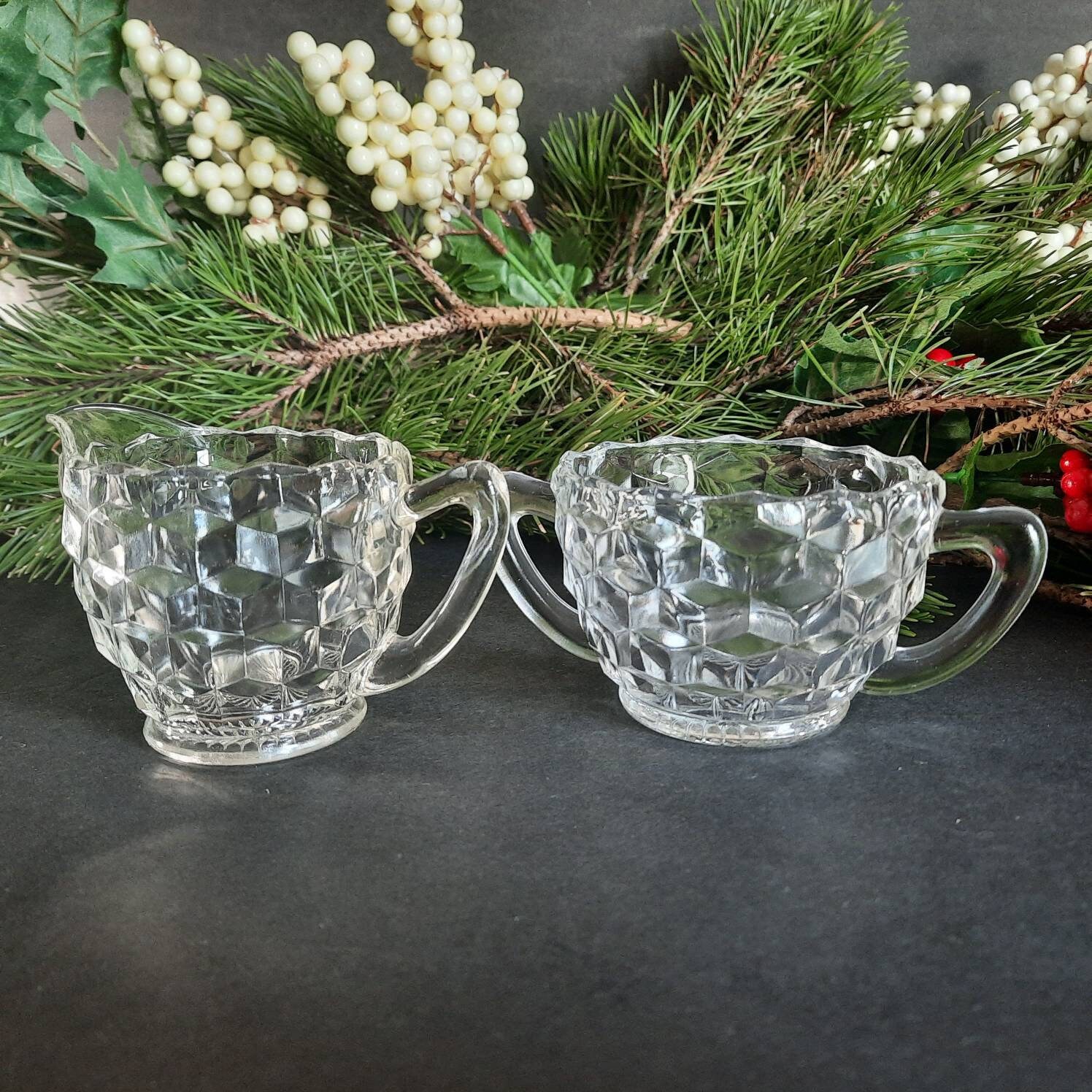 Fostoria Glass Cream - Etsy Canada
