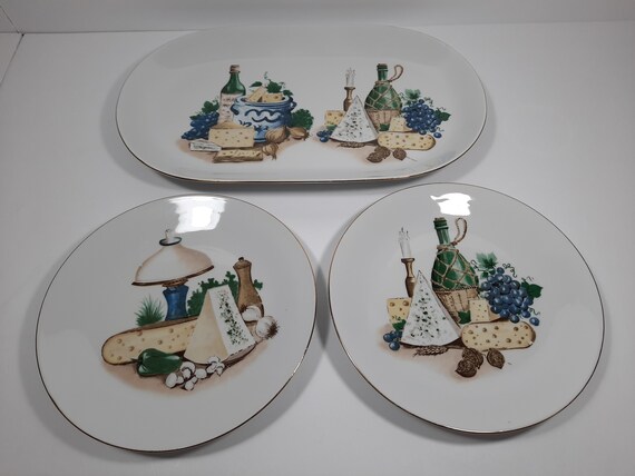 Retro Cheese Appetizer Plates by Kahla Porcelain Made in West of