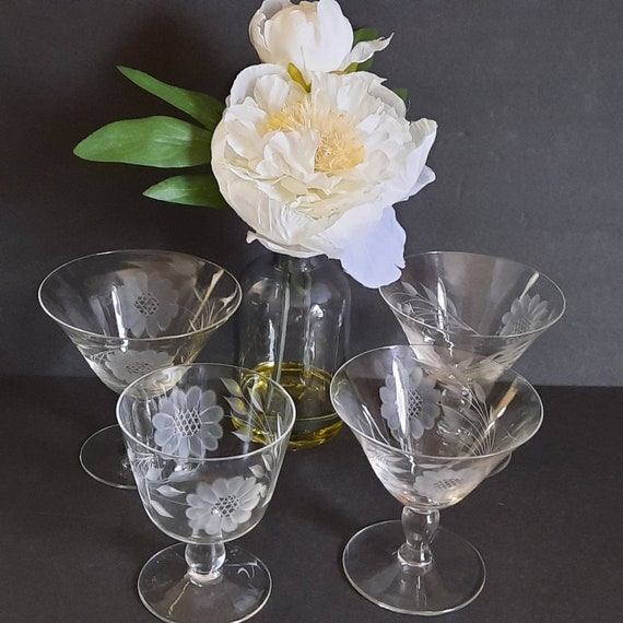 コレクション 1980s Etched  Hawaiian Flower Glasses Vintage Hawaiian Glass - Etsy Canada
