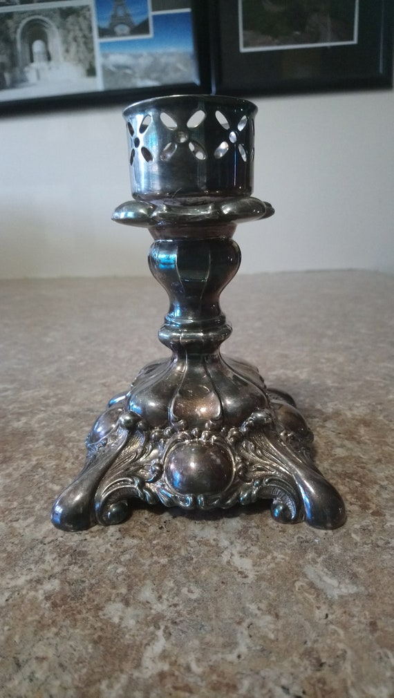 W.M. Rogers 1520 S.P. Lead Candle Holder missing glass Etsy