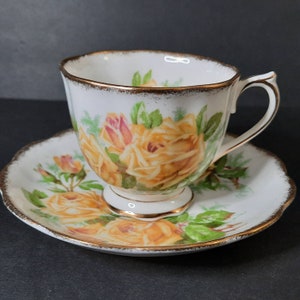 Vintage Royal Albert Tea Cup and Saucer: Tea Rose Pattern, Made in England