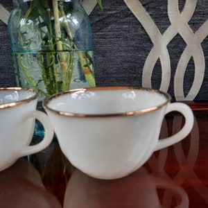 Vintage Oven Ware Fire King Gold Swirl Wide Coffee Cup, Oven Proof. Good Condition, Oven Ware, Made in The U.S.A. 2pcs.