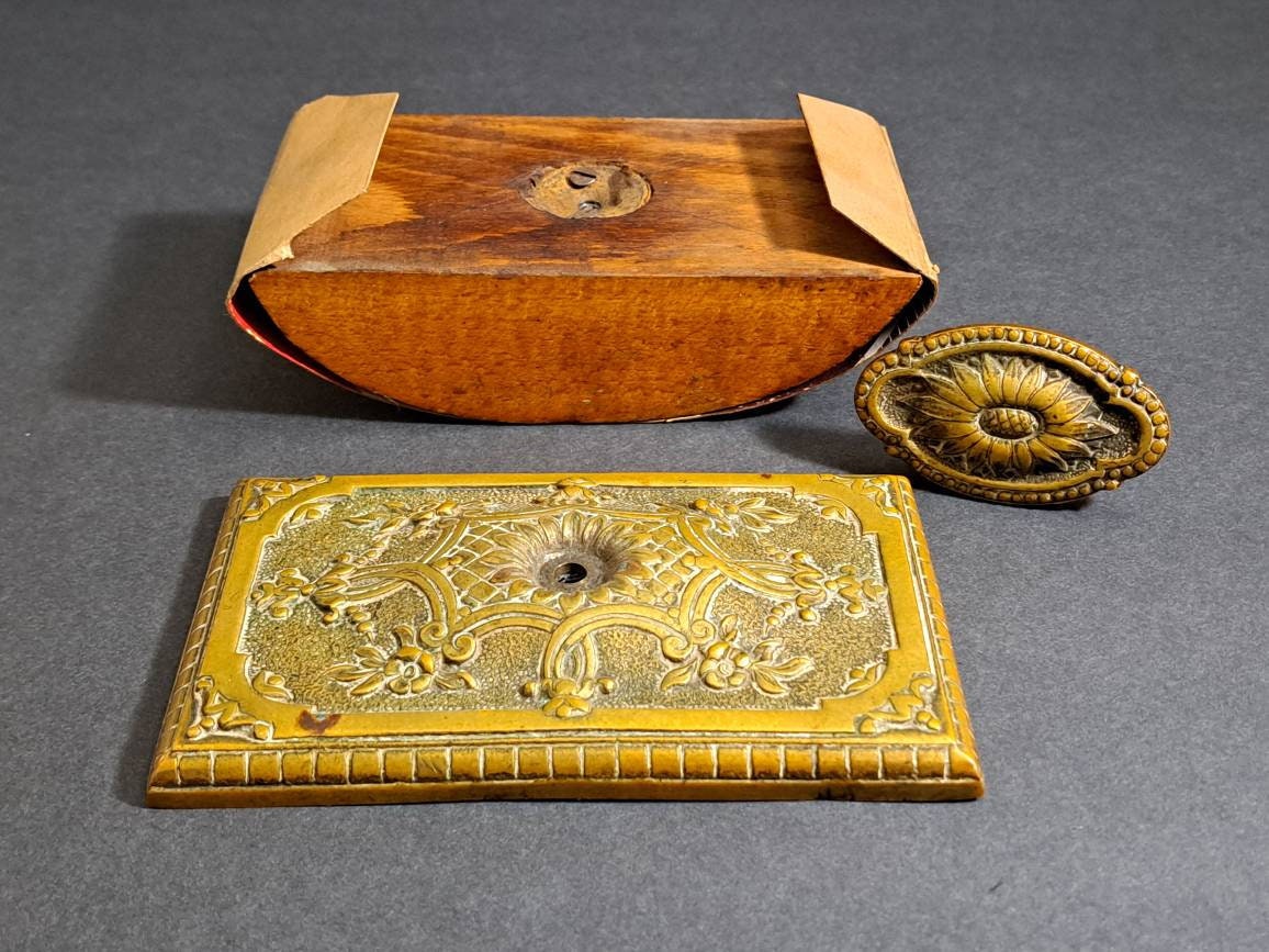Antique Ink Blotter Solid Brass J.H Depose Number 114 Wood Etsy