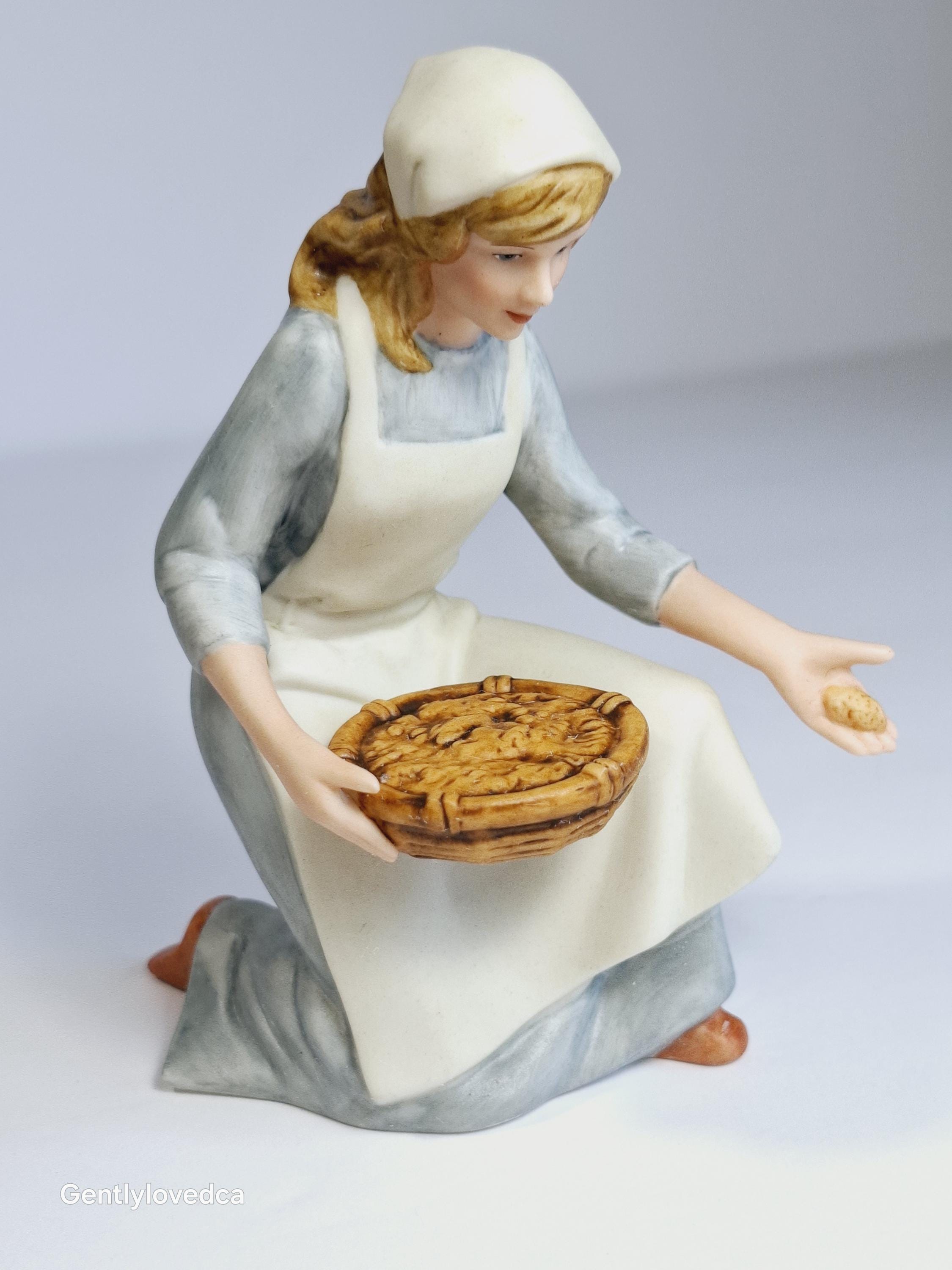 Farmers Maiden Figurine - No Box, Thomas Kinkade Nativity, by
