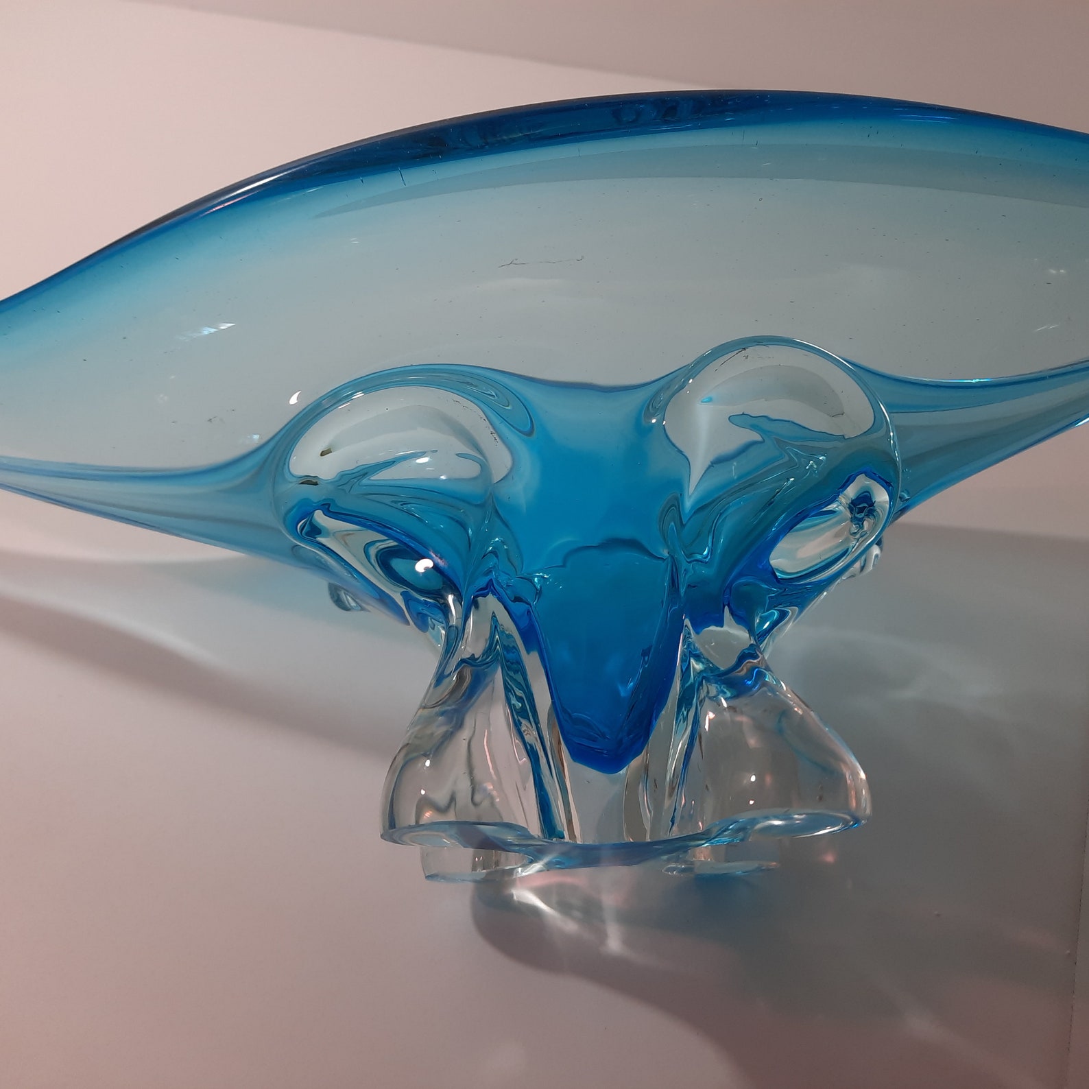 Vintage Canadian EDAG Hand Blown Art Blue Glass Gondola Etsy