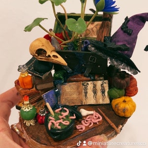 Witchy miniature trunk scene diorama