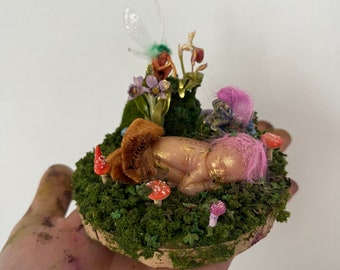 Miniature Fairy baby diorama
