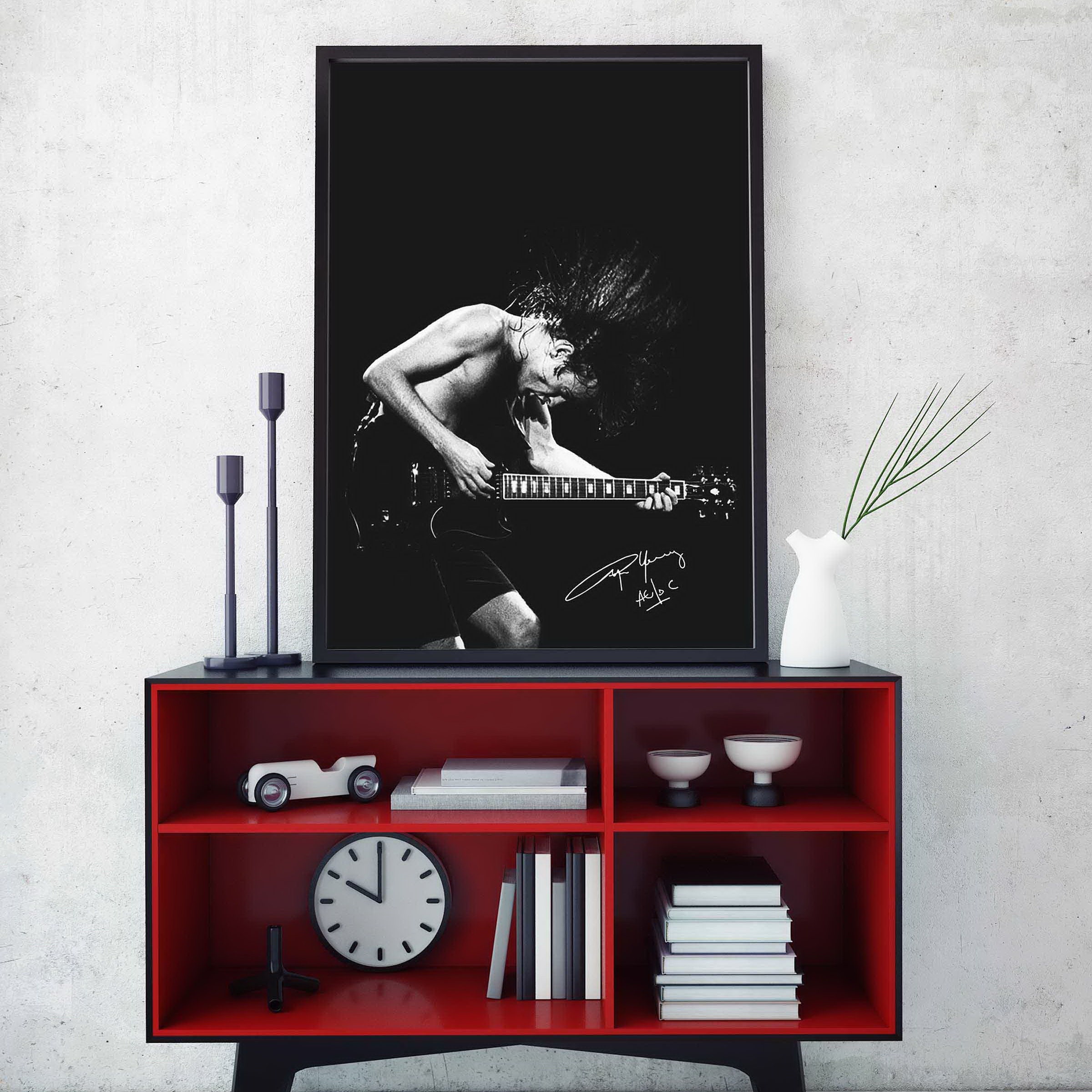 Angus Young Poster With Signature AC/DC Art Print Hard - Etsy UK