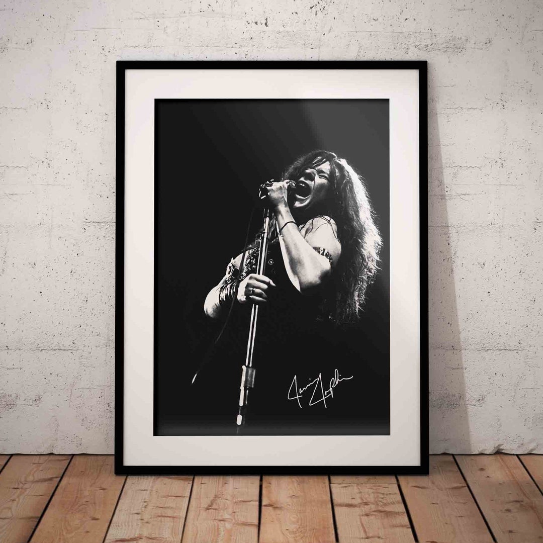 Janis Joplin Poster With Signature - Rock Music Art Print - Singer Wall ...