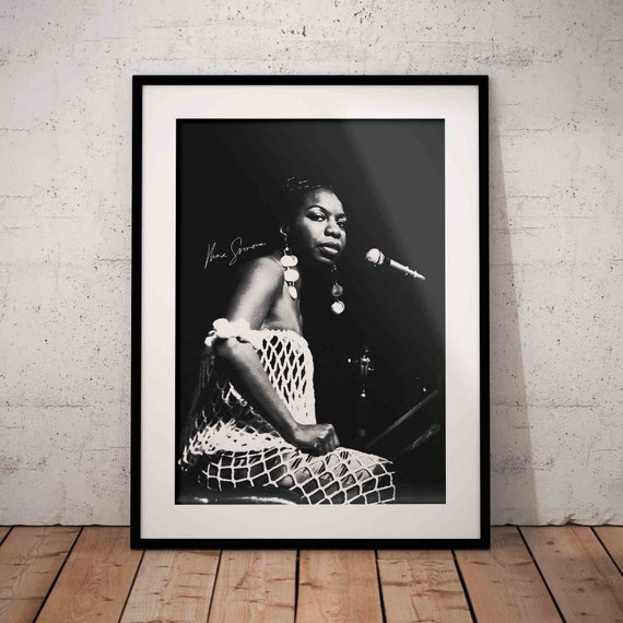 Nina Simone Poster Nina Simone Print Art American Singer Vintage Photo Nina  Simone Black and White Nina Simone Art Print Wall Decor 