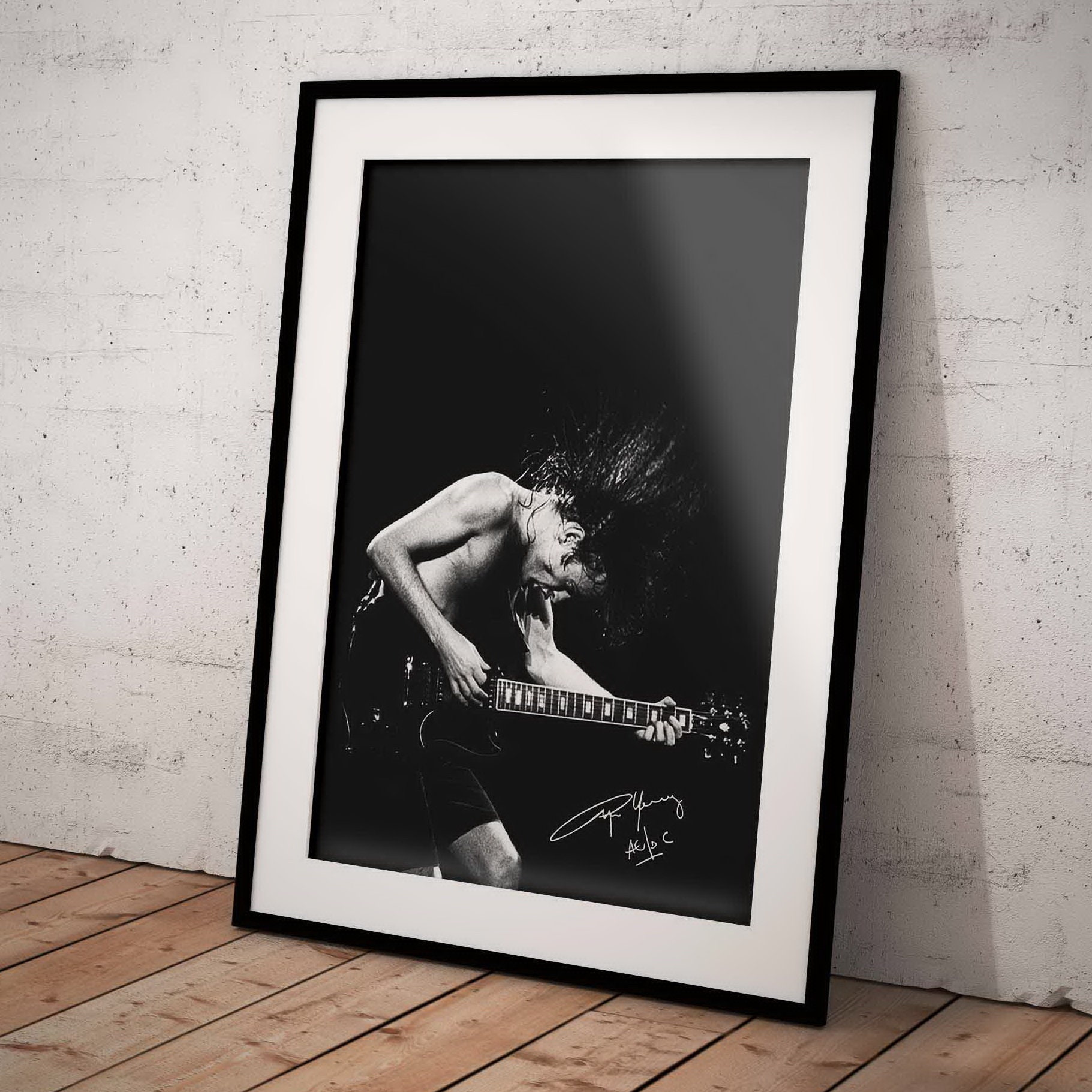 Angus Young Poster With Signature AC/DC Art Print Hard - Etsy UK