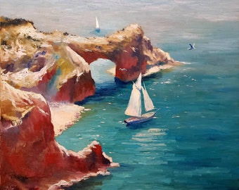 Oil painting painted on canvas &quot;Mediterranean&quot; 50 x 60 cm
