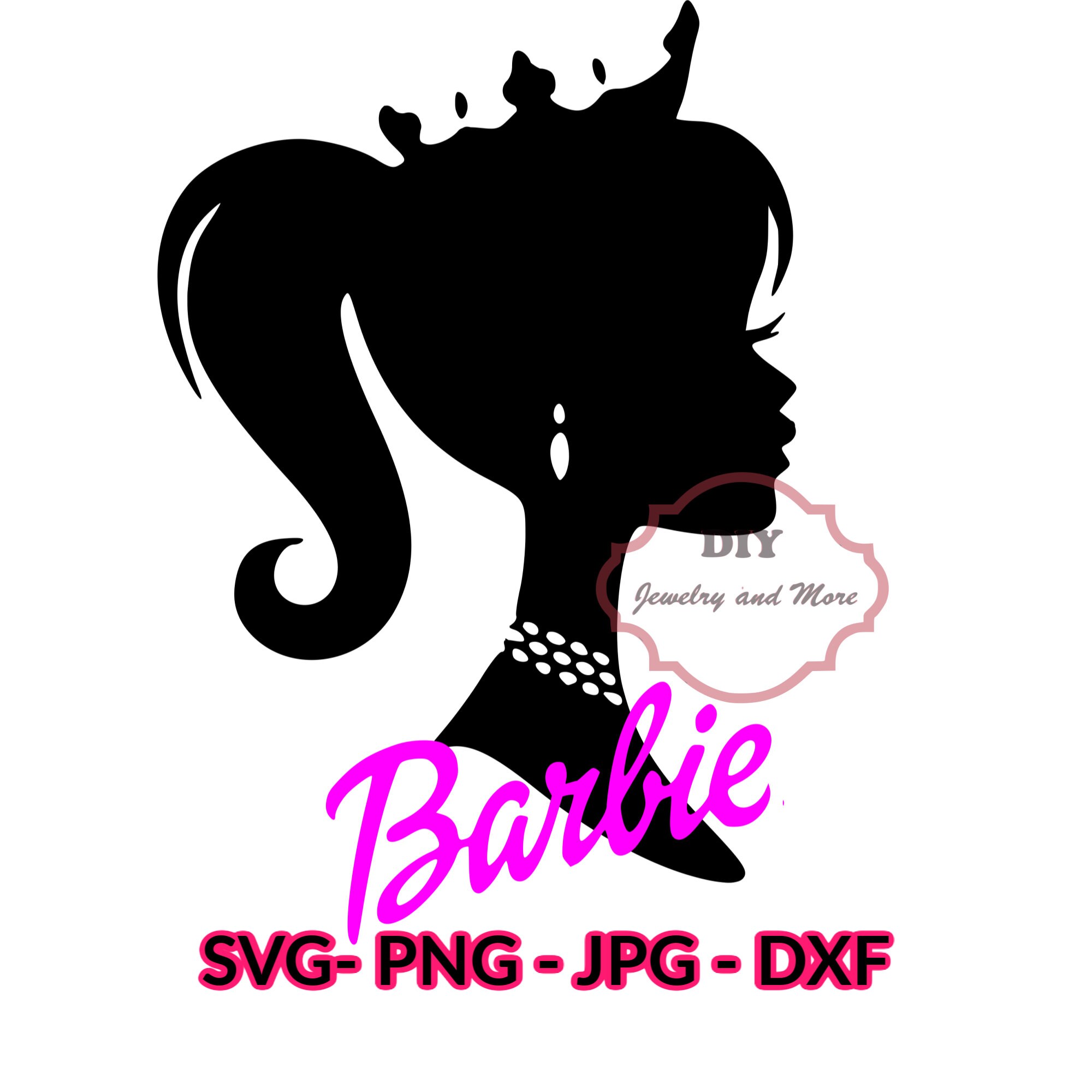 Download Barbie Princess Svg Barbie Head Silhouette Barbie Silhouette Etsy
