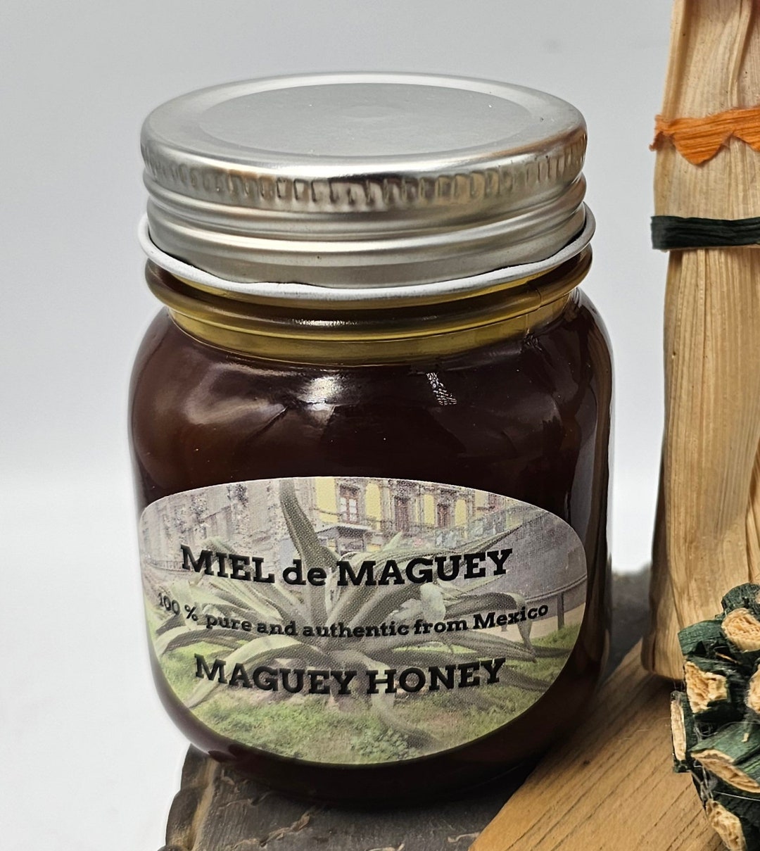 Raw Honey Organic Unfiltered Miel De Maguey 100% Pure Agave Honey | 350g  (12.34 Oz) Natural Agave Nectar Agave Honey Pure