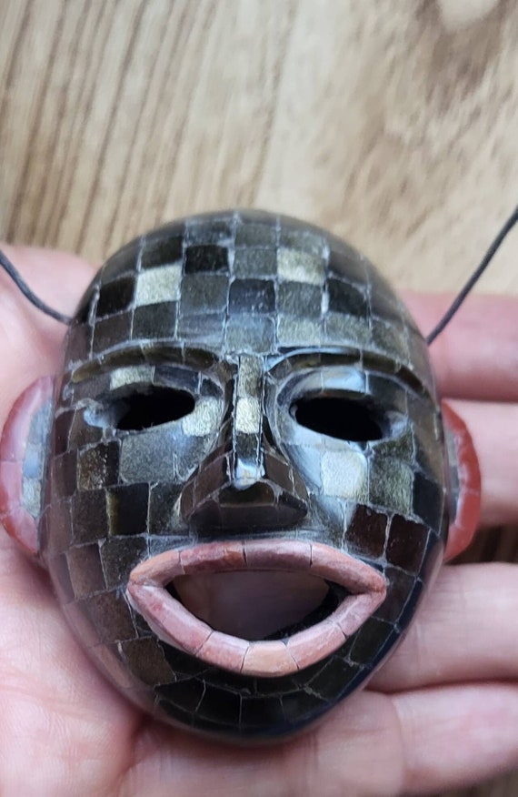Xipe Stone Inlay Mask Pendanttransformationchange-hand - Etsy