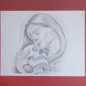 Death Greeting Card in Spanish~ Tarjeta de Muerte en español ~ Print from hand drawing