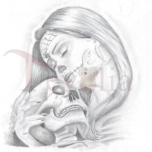 Death Greeting Card~ Print from hand drawing