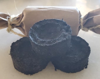 Charcoal Discs (3) for burning copal, incense, resin