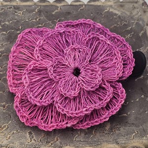 Ixtle Flower Hair Clip (maguey plant fiber)-Hand woven~Natural dye~Biodegradable~Earth Friendly
