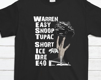 West side hip hop shirt | Rap music | Retro old school | Rapper shirt | Tupac | Easy e | Old skool | Classic hip hop |Concert