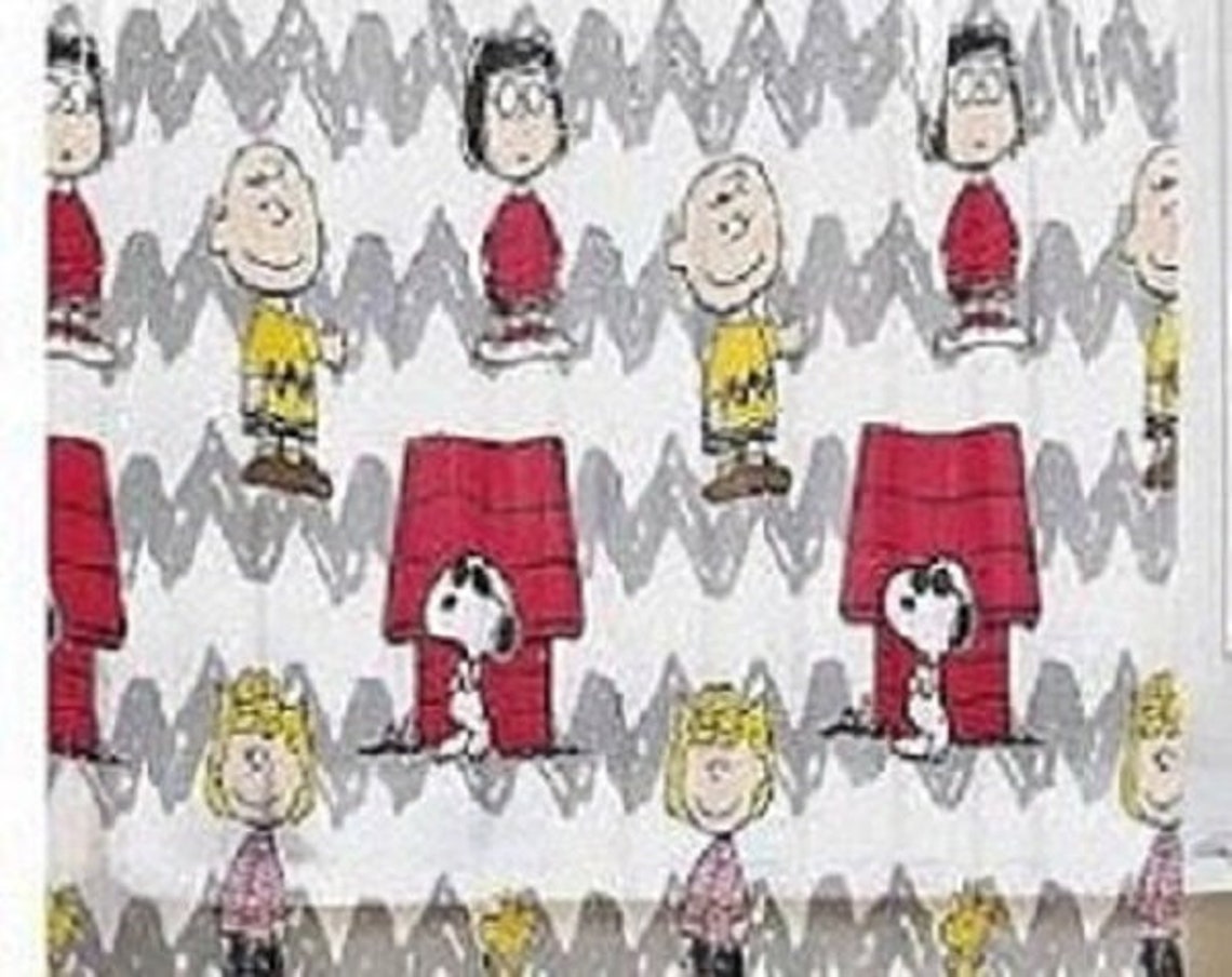 Snoopy Peanuts Shower Curtain Etsy