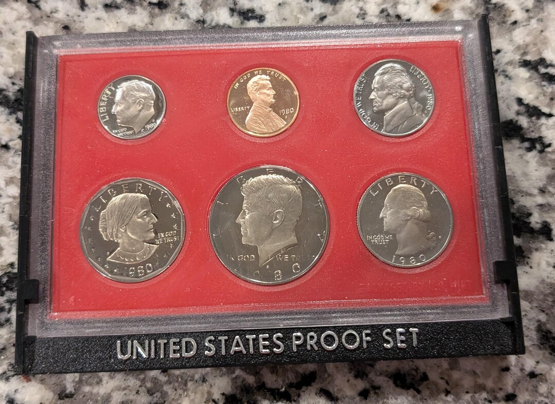 1980 U.S. Mint Proof Set – 6 Uncirculated Coins in Sealed Case ...