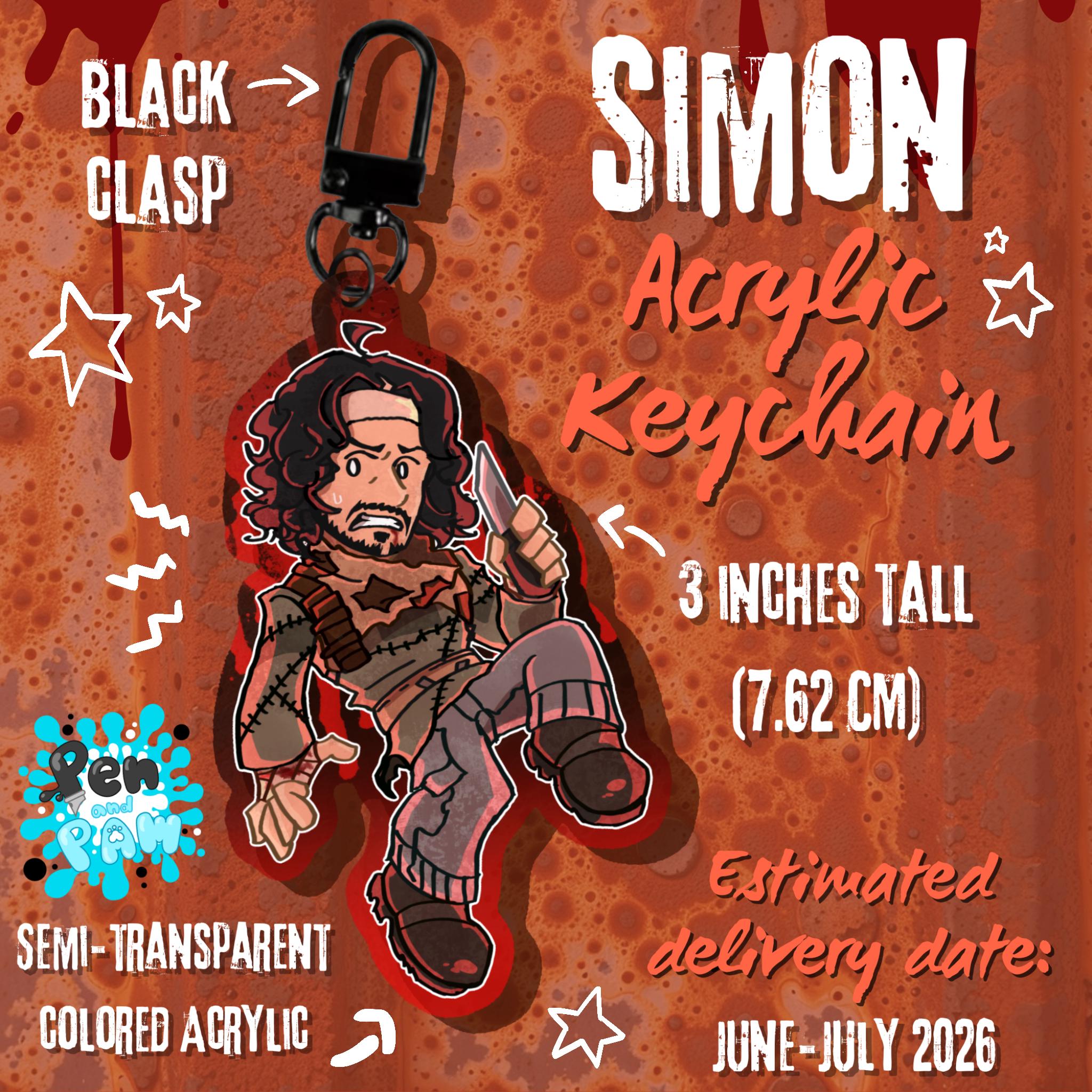 Simon Keychain PRE-ORDER Simon Colored Acrylic Keychain - Etsy