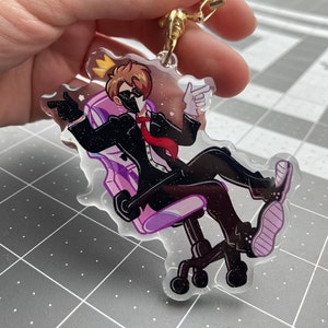 Ranboo Inspired Glitter Acrylic Keychain