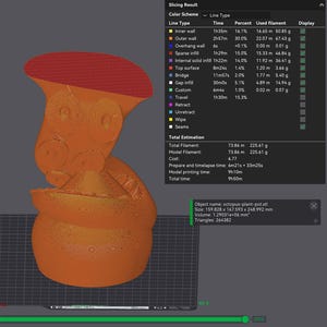 Octopus Plant Pot STL File – Digital 3d Printer file – no supports image 3