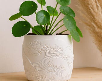 Wave Plant Pot STL File – Digital 3d Printer file – no supports