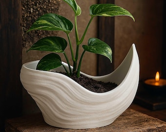 Modern Plant Pot STL File: Minimal 3D Print Planter Digital Download