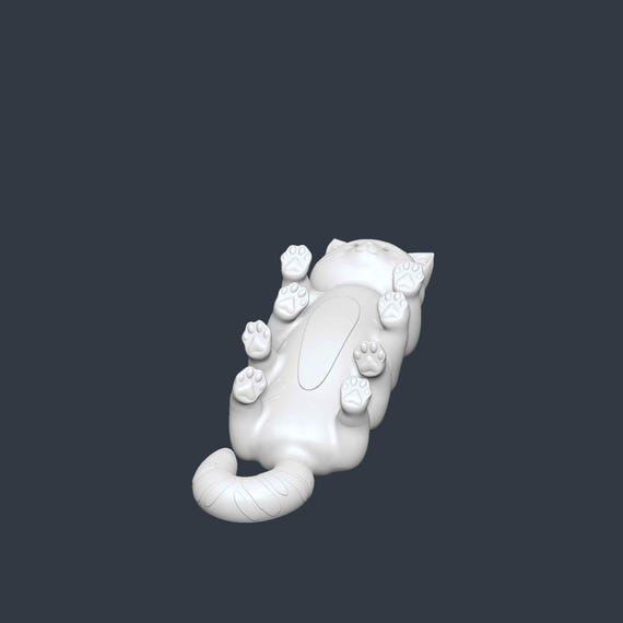 3D Printed Cat Paint Brush Holder: Art Desk Organizer STL File - Etsy