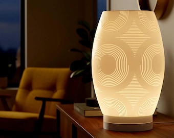 Retro Futurism Lamp Shade STL file – Digital 3d Printer file – no supports