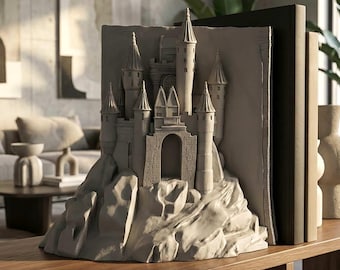 Castle Book end STL file – Digital 3d Printer file – no supports