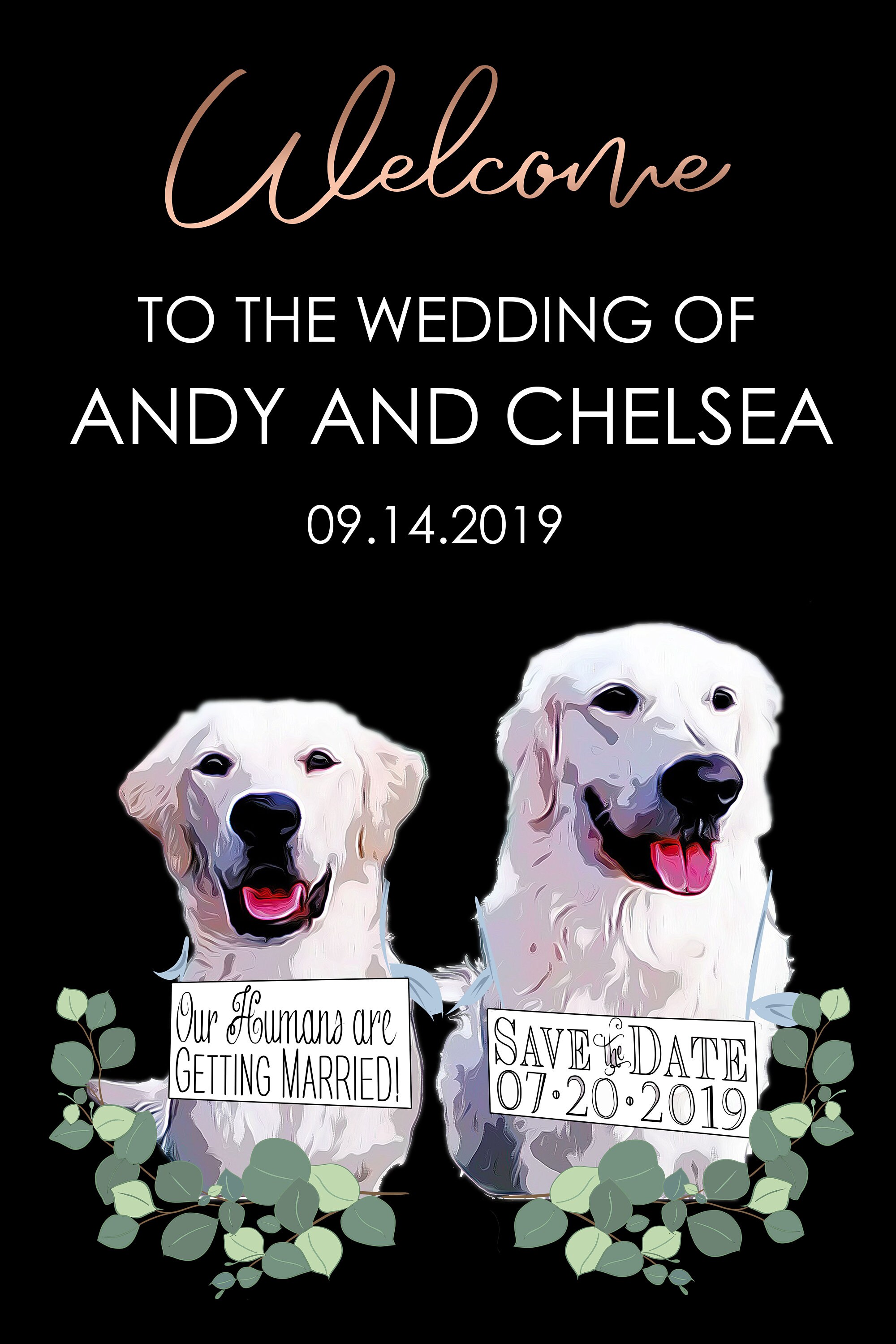 Wedding Welcome Sign With Pet Custom Pets Wedding Decor Dog | Etsy