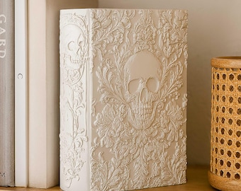 Skull Book Nook STL File: Gothic 3D Printing Model Digital Download