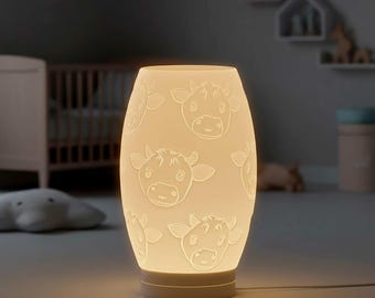 Cow Lamp Shade STL file – Digital 3d Printer file – no supports